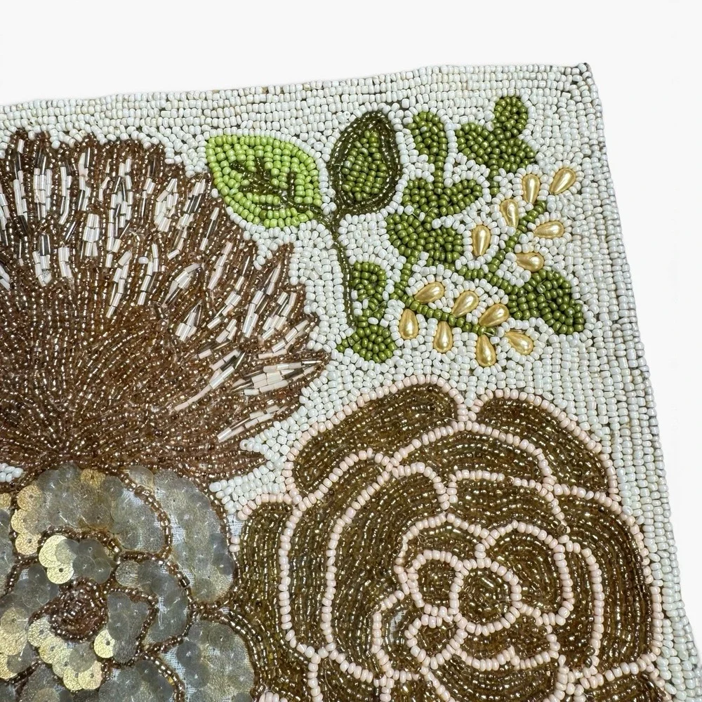 Pier 1 Imported Floral Beaded Placemat 14